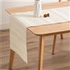 GAMUSI Runner da tavolo Natale Jacquard filo dorato tavolo da pranzo cucina decorazione natalizia 45 x 135 cm colore ecru
