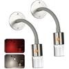 Obeaming 2 x Lampade da Lettura LED 12V Camper Barca Dimmerabile 4000K & Luce rossa, DC12V-24V per Furgone Rimorchio Cabina Comodino, Flessibile Collo di Cigno CRI93 Alluminio, Paralumi in Acrilico