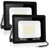 Blivrig 2PCS 50W Faro LED da Esterno, Faretto LED Bianco Caldo 3000K, 5000LM Faro LED Parete, Impermeabile IP66 Luce di Sicurezza per Casa Cortile Giardino Palestra Garage