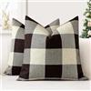 JOTOM Set di 2 Federe per Cuscini 40x40cm Copricuscini Di Natale Agriturismo Classico Plaid Decorativo Cuscini Divano Arredamento per la Casa per Divano Soggiorno Letto (Marrone)