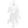 FuninCrea Acchiappasogni con Piuma, Acchiappasogni Fatti a Mano in Macramè per Ragazza, Kit Dream Catcher 3D con Pizzo Intrecciato, Decorazione da Parete Sospesa in Stile Indiano (Bianco)