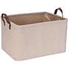 Sea Team Cesto portaoggetti quadrato in juta con supporto interno - Organizzatore strutturato 42x30x25 cm per scaffali, armadi, decorazione della casa