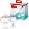 NUK Perfect Match Learner Biberon | 6+ mesi | 260 ml | Bicchiere antigoccia con cannuccia per bambini | Manici antiscivolo | Blu | Confezione da 2