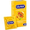 Durex Tropical Mix Preservativi Aromatizzati alla Frutta con Forma Classica - Fragola, Banana, Arancia e Mela - 2 Confezioni da 6 Profilattici