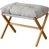 Sunicon Sgabello poggiapiedi imbottito pieghevole, poggiapiedi moderno multifunzionale Sgabello pieghevole con gamba a X Accento ottomano con morbido cuscino per sala trucco (Grey)