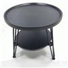 ZOYIZEN Tavolino Rotondo con 2 Ripiani Nero, Tavolini Salotto Legno, Effetto Legno, Dimensioni del Grande Tavolino Misura 50 x 60 cm (Ø x H)