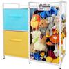 HONTIUS Porta Peluche, 187L Ferro Porta Peluche Verticale con Targhetta Elastica Fai Da te, Cesta Giochi Bambini Porta Giochiper la Stanza dei Bambini Sala Giochi B