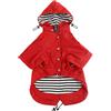 Morezi Impermeabile MOREZI per cani, antipioggia, impermeabile, traspirante, con cerniera, coulisse regolabile, cappuccio staccabile, adatto a cani di piccola e media taglia-Rosso-XL