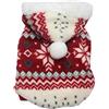 SAMGU Cappotto con Cappuccio per Cani Natale Caldo Maglione Invernale Rosso M