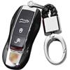 ontto Guscio Cover per Chiave Pieghevole Telecomando per Porsche Macan Panamera 918 911 981 991 Boxster Cayenne Cayman in ABS Plastica Custodia Protettivo Coprichiave Portachiavi 3 Pulsanti -Nero