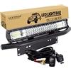 AUXTINGS 50 cm 288W Spot Flood Faro da lavoro con staffa di montaggio della targa e kit cablaggio 12V di alimentazione Fusibile a lama per Camion Auto ATV SUV 4x4 Trattore