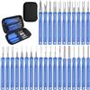 Qurxuanwe 30 Pcs Attrezzi Rimozione Terminale con Custodia Protettiva, Set Strumento Extractor Pin Cavo Auto, Kit Attrezzo Estrattori Connettori Estrattore per Maggior Parte Elettrico Terminali Connettore(Blu)