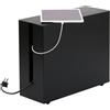 Yamazaki 5404 TOWER Scatola per cavi con rotelle, nero, acciaio, design minimalista, 15 x 40 x 34,5 cm (LxPxA)
