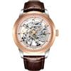 RollsTimi Pagani Design 1638 - Orologio automatico da uomo, con quadrante scheletro, cinturino in vera pelle, alla moda, casual, cavo analogico, meccanico