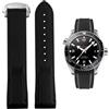 FOUUA Cinturino per orologio Omega in gomma siliconica 20 mm 22 mm morbido impermeabile sport sostituzione fibbia bracciali originali Omega Seamaster SpeedMaster De Ville Watch Band, Black-blackline