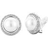Traveller Orecchini a clip - Perla 16 mm bianco - Cristalli - placcati platino - 113260