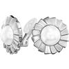 Traveller Orecchini a clip - perla - placcato oro o platinato, Cristallo