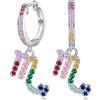Qings Orecchini Zodiacali Scorpione da Donna - Qings Argento 925 Costellazione Cerchio Ciondolo Zirconi Colorati Astrologia Oroscopo Penzolante Orecchini 12 Segni Zodiacali Gioielli Regali per Ragazze