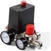 PORFOYO Regolatore di pressione, pressostato per compressore, 220V 120psi, interruttore compressore con manometro, valvola di regolazione e valvola di sicurezza, regolatore interruttore compressore, valvola
