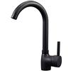 Hapilife Rubinetto da cucina nero opaco monocomando rubinetti miscelatore da cucina 1 foro moderno rubinetto miscelatore per lavello con raccordi standard UK collo di cigno rubinetto nero miscelatore