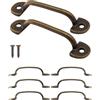 Fuxxer 6 maniglie per cassetti, design classico, armadi e cassapanche, 60 x 11 mm, bronzo