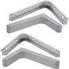 AERZETIX - C41727 - Set di 2 Supporti staffe consolle per mensole ad angolo retto 110x75x22mm con copertura in plastica 118x77x25mm per fissaggio a parete - in acciaio - colore grigio