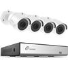 Loocam Sistema di Telecamere CCTV 8CH 1080P con Rilevazione AI di Persone e Veicoli, Registratore DVR 5MP H.265+ e 4 Telecamere di Sorveglianza 2MP Interne/Esterne, Visione Notturna, SENZA Hard Disk