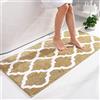 Homaxy Tappetino da bagno antiscivolo, tappetino per il bagno lavabile, in microfibra soffice ad alto pelo, tappetino per doccia - 60 x 120 cm, Beige