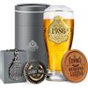 CROWNLY CRYSTAL® 1986 Regalo Uomo 40 Anni Bicchiere Birra 570 ml Personalizzato Compleanno Idea Regalo Fidanzato Per Lui Amica