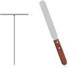 LERANXIN 2 Pezzi Crepes Distributore e Spatola in Acciaio Inox,Spatola per Crepes,Cucina Accessori in Acciaio Inox,Crepe Maker Accessori,Stendi Crepes,Strumenti per Crepes Pancake Cucina Cottura