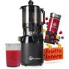 Nutrilovers NUTRI-PRESS MAX - Spremiagrumi per frutta intera, spremiagrumi, spremiagrumi a freddo, con apertura XXL, 130 mm, senza BPA, con bottiglia di succo, ricettario Slow Juice