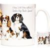KAZMUGZ Tazza in ceramica con Cavalier King Charles Spaniel, con scritta A House is Not A Home Without..., 325 ml. Tazza con foto Cavalier King Charles Spaniel. Tazza regalo per proprietari di cani Cavalier