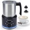 REVOTRA Montalatte Elettrico 4-in-1, Schiumalatte Automatico Caldo e Freddo, 500ml, 600W, Acciaio Inox, Lavabile in Lavastoviglie, per Cappuccino, Latte, Cioccolata Calda