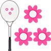 TIXIPEM Ammortizzatore per racchetta da tennis [3 pezzi] - Divertente ammortizzatore a forma di fiore in silicone per racchetta da tennis [rosa acceso]