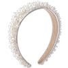 Lusofie Cerchietto per Capelli con Perle Bianche Cerchietti per Capelli Larga e Spessa da Donna Accessori per Capelli per Capelli da Sposa con Perle Retrò Accessori per Acconciature da Sposa da Donna
