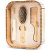 TEK - Hair Pleasure Set, Kit Spazzola e Pettine In Legno, Denti Di Ricambio Inclusi, Set Per La Cura Dei Capelli, Naturale e Artigianale, Perfetto Per Capelli Medi