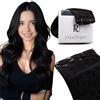 RUNATURE Extension Clip Capelli Veri 25cm 3pcs 50g Neri Naturale #1B