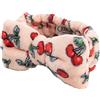 The Vintage Cosmetic Company Cherry Make Up Headband, fascia per la cura della pelle trattenere i capelli, fascia per il trucco morbida e confortevole, design ciliegia