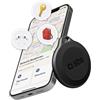 SBS Track My Circle - Localizzatore Chiavi e Oggetti Compatibile con Apple Dov'È, Suono Allarme 100 dB, Pronto all'Uso con Batteria CR2032 Inclusa, Impermeabile IP65, con Foro Portachiavi, Nero