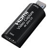 PremiumCord HDMI Capture/Grabber per la Registrazione di Video/Audio sul Computer con USB, Risoluzione UHD 4K 2160p 30 Hz, Full HD 1080p 60 Hz, USB 3.0 Tipo A, Plug And Play, Nero