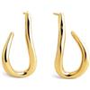SINGULARU - Orecchini Cerchio Organic Hook. Acciaio con Placcatura Oro 18Kt. Chiusura a Pressione in Silicone. Gioielli da Donna
