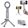 CHARMNAIL Treppiede Magnetico per Smartphone, Supporto Pieghevole con Clip, Compatibile con Accessori Magnetici, Regolabile 360°, in Alluminio, per Video e Riprese