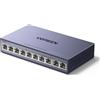 UGREEN 10 Porte Gigabit PoE LAN Switch con 8 PoE Switch + 2 Gigabit-Uplink 60W Potenza Totale per tutte le Porte PoE, Switch di Rete ideale per NVR, Telecamere IP, Non Gestito con Carcassa Metallica