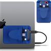 Lacdo Custodia portatile per disco rigido per laptop, custodia stick on a 2 tasche con adesivo riutilizzabile, per San Disk, Samsung, Crucial, custodia rigida per SSD, Blu
