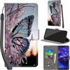 PHINIENLAND Cover per Huawei Mate 20 lite custodia portafoglio Farfalla | 3 scomparti carte, 1 tasca banconote, Chiusura magnetica, Supporto, Pelle PU flip cover per Huawei Mate 20 lite