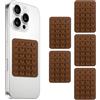 BWOOOWE 5 Pezzi Ventosa per Telefono in Silicone Supporto Antiscivolo per Cellulare Ventosa Auto Compatibile con Custodie iPhone e Android Supporto Hands Free per Selfie e Video(Marrone)