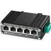 Binardat Switch industriale Mini 5 porte Gigabit Solar POE, ingresso DC9V-54V fino a DC48V Voltage Booster, IEEE802.3af/at POE, Din Rail Wallmount non gestito IP40