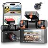 Rimoody 4 Canali 360° WIFI Dashcam Auto, 2K+1080P 4 Telecamera Anteriore e Posteriore Sinistra Destra, 3 IPS WiFi Dash Cam 8 IR Visione Notturna, WDR/Controllo APP/G-Sensore/Loop Video/24H Parcheggio Monitor