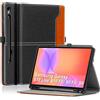 DLveer Custodia Cover per Samsung Galaxy Tab S9 FE 10.9''/Galaxy Tab S9 11'', Supporto Multi-Angolo in Pelle PU+Posteriore in Morbido TPU Cover per Galaxy Tab S9 FE/S9,Auto Svegliati/Sonno,Denim Nero