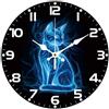 CHGCRAFT Orologio da parete a gatto luminoso fluorescente Non ticchettante Orologio da parete decorativo rotondo da 30 cm per la decorazione dell'ufficio domestico
